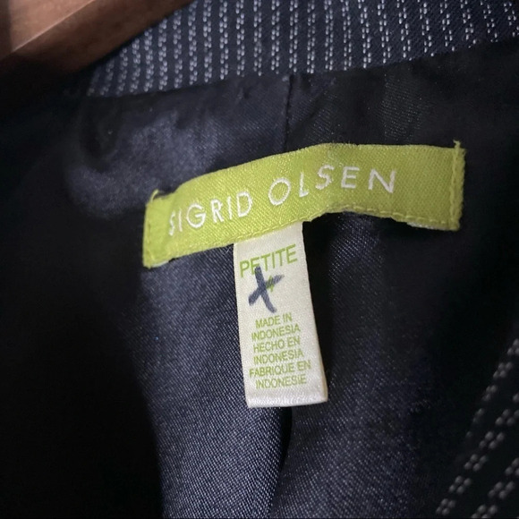 Blazer Stitch 3 Button Petite Size 4 Jacket Sweater SOPU74D0 SIGRID OLSEN - Picture 7 of 11
